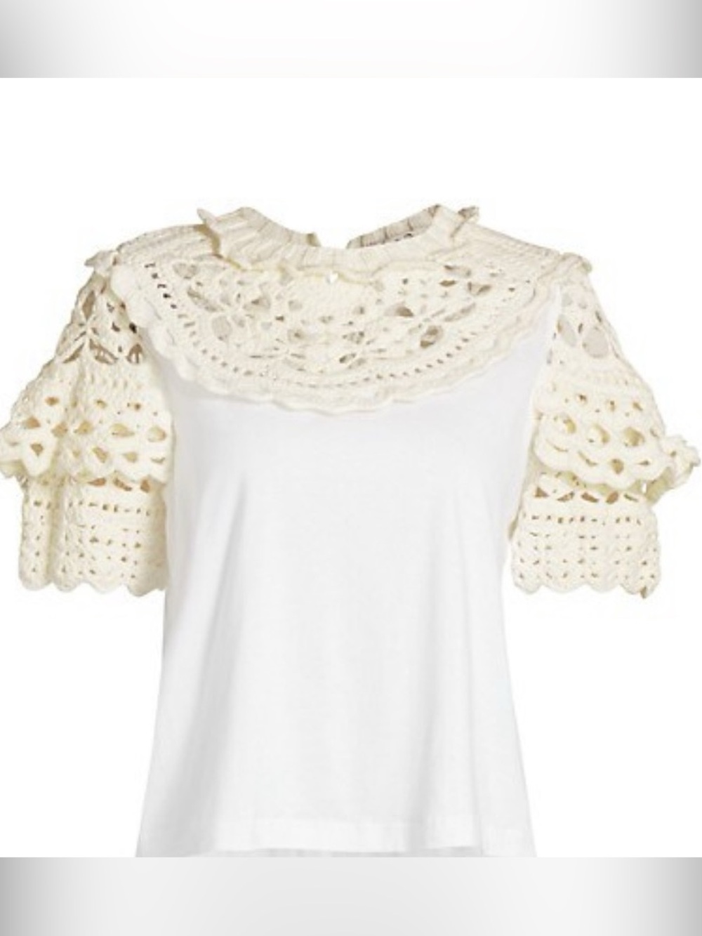 Sea White Cotton Blend Top with Brand Tag - Picture 3 of 6